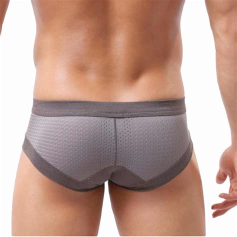 Sheer Mesh Bulge Enhancing Briefs Slip Spandex Underpants Sexy White