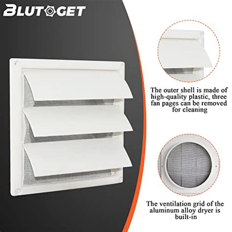 Blutoget 6 Louvered Vent Cover For Exterior Wall Vent Hood Outlet