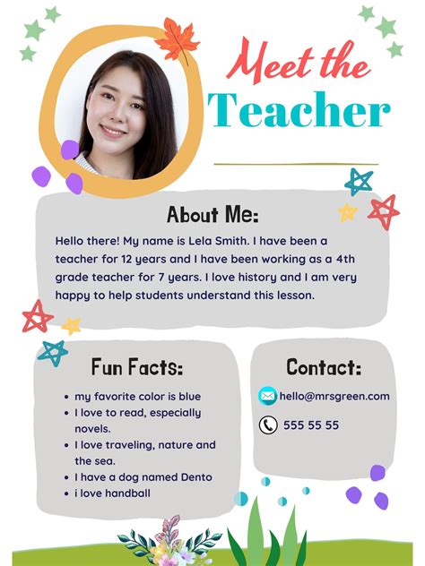 Meet The Teacher Template Get To Know Your Teacher Edit On Canva