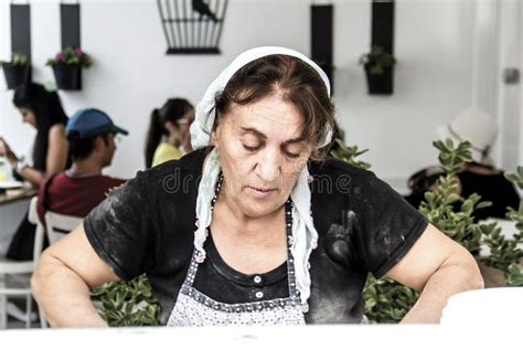 Turkish Woman Is Preparing Traditional Pastry Thing Editorial Photo Image Of Elderly Front