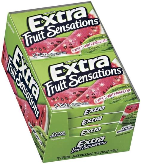 Extra Fruit Sensations Sweet Watermelon Sugarfree Chewing Gum 10 Pack