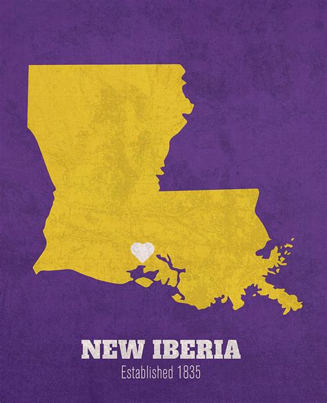New Iberia Louisiana City Map Founded 1835 Louisiana State University