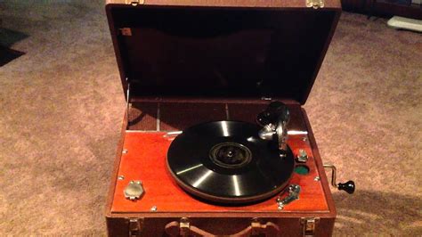 1930s Birch Wind Up Portable Record Player Youtube