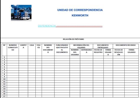 Kenworth Sa Registros Para Las Comunicaciones Oficiales De La Unidad