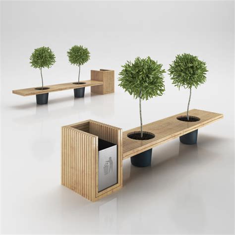 Love the idea of a sustainable home but not sure what's involved or the costs? Wooden Eco Design Bench with Integrated Tr... 3D Model ...