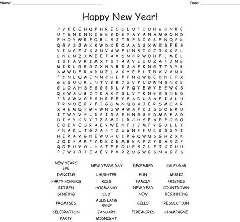22 Joyous New Years Word Searches