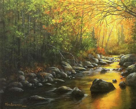 Autumn Stream Painting By Kim Lockman Fine Art America