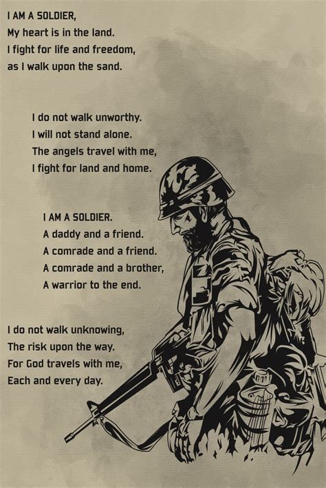 Sd007 I Am A Soldier Soldier Poster Soldier Quotes Soldier