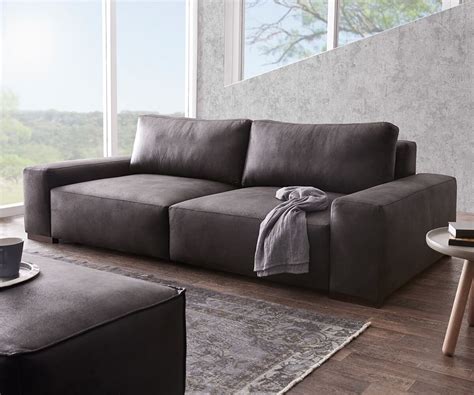 Ein sofa ist heutzutage weit mehr als eine sitzgelegenheit. DELIFE Big-Sofa Lanzo 270x125 cm Anthrazit Vintage Optik ...