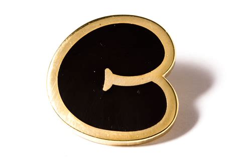 Bubble Letter Pins Black And Gold Pintrill