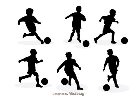 Playing Soccer Silhouette Vectors Download Free Vector Art Stock
