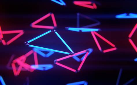 Neon Abstract Digital Art 3d Lights Triangle