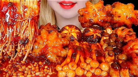 Asmr Spicy Octopus Spicy Mushroom Mukbang Eating Sounds Youtube