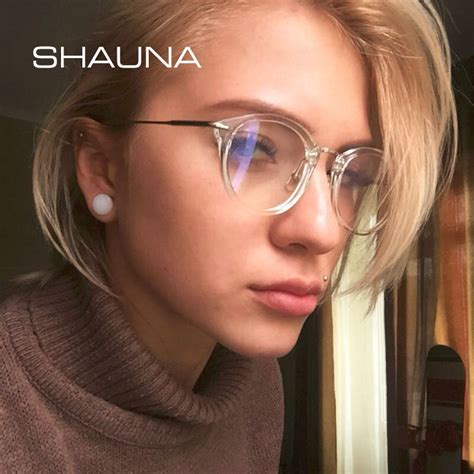 Shauna Anti Blue Light Fashion Women Round Optical Glasses Frame Vintage Men Eyeglasses