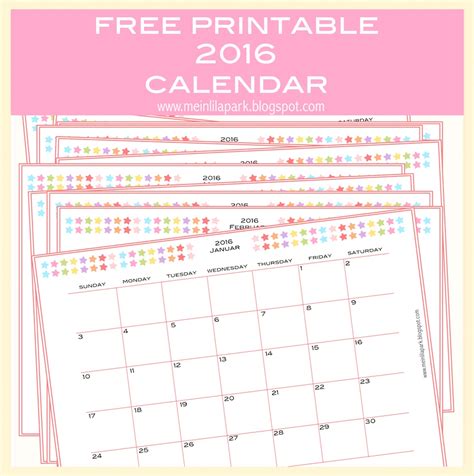 free printable 2016 monthly planner calendar part 2 kalender