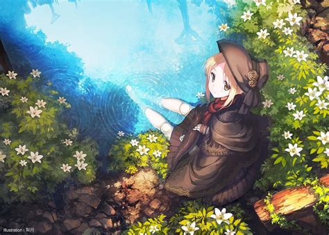 Anime Anime Girls Water Nature Original Characters Wallpapers Hd