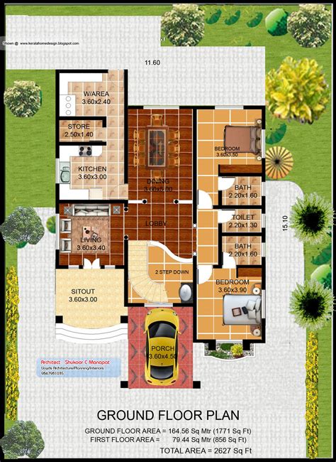 Kerala Villa Plan And Elevation Sq Feet Kerala Home Design And Floor Plans K Dream
