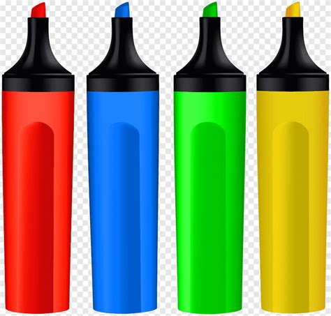 Ilustración de cuatro marcadores de colores surtidos marcadores de