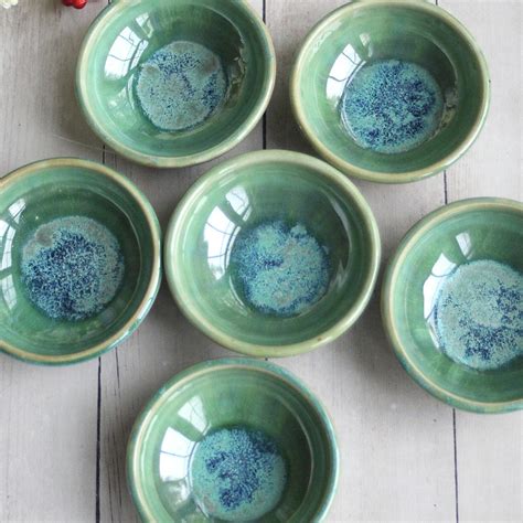 Green Ceramic Bowls Handmade Pottery Bowls Ceramic Art By Sheila