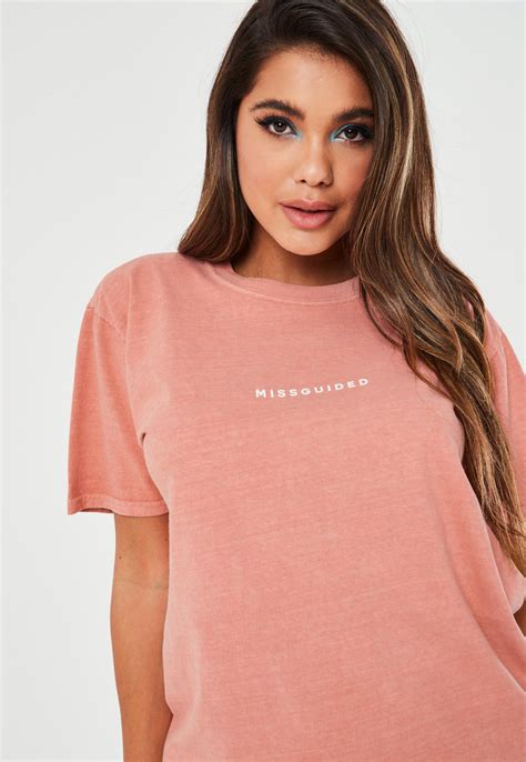 coral-washed-missguided-t-shirt-missguided