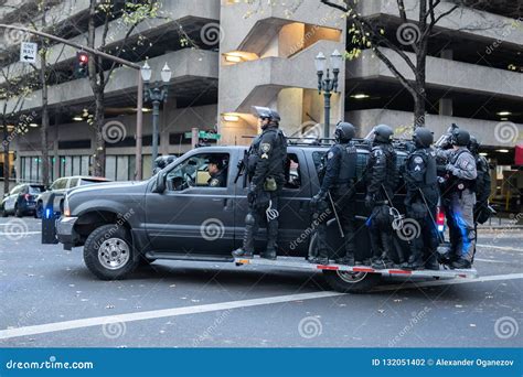 Rapid Response Police Unit During A Civil Disturbance Editorial Photography Image Of Group