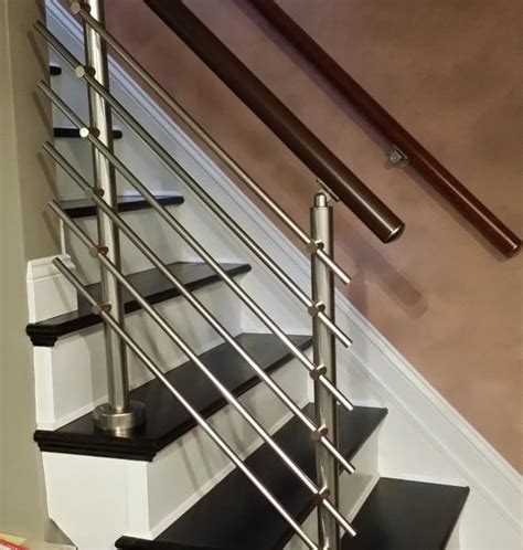 Stair handrail, stair rail, aluminum modern handrail for stairs 3ft length black. Modern Stairs Balcony Backyard Porch Patio Hand Rail ...