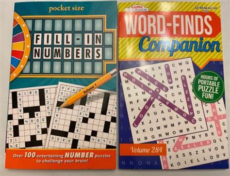 Fill In Numbers And Word Finds Companion Puzzle Books Set Of 2 Ebay