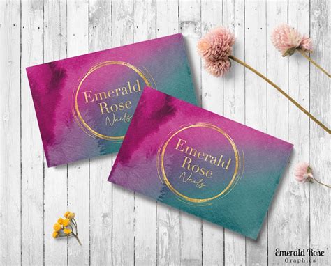 Pre Made Pink Teal And Gold Logo Business Watercolour Logo Etsy Australia