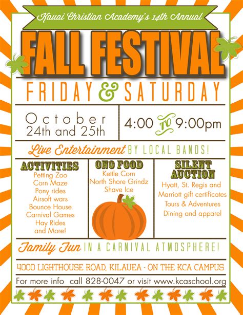 Kauai Christian Academys 14th Annual Fall Festival Events