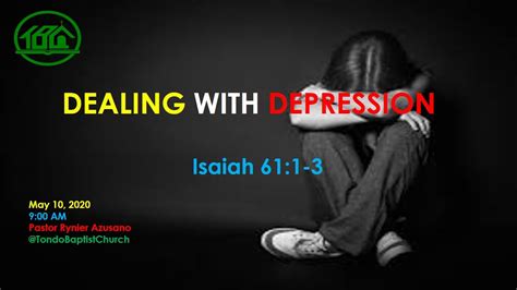 Dealing With Depression Sermon By Pastor Rynier Azusano Taglish Youtube