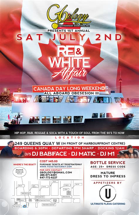 1st Annual Canada Day Long Weekend Red And White Affair Boat Cruise
