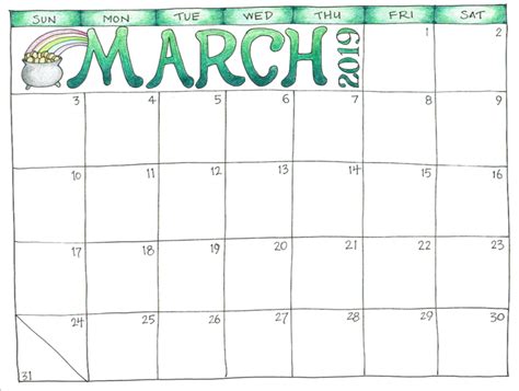 March 2019 Printable Calendar For Kids Marchcalendar