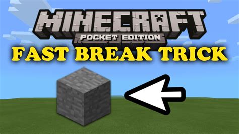 How do you tp someone to you in minecraft? Fast Break Trick - Minecraft PE - YouTube