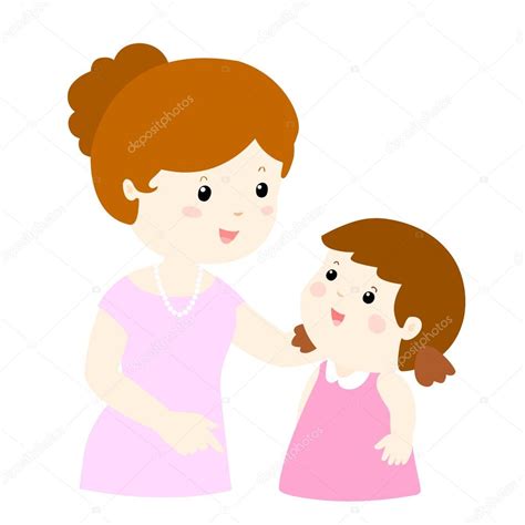 Clipart Cartoon Mom Talking To Daughter Mom Talk To Her Daughter