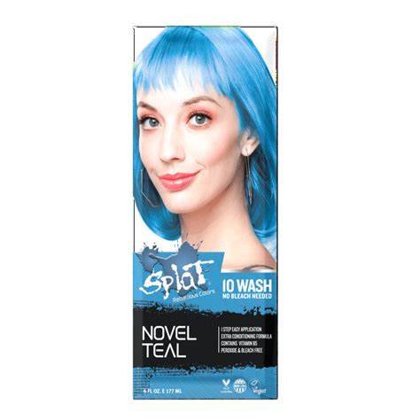 Splat 10 Wash Novel Teal Hair Color No Bleach Temporary Blue Hair Dye