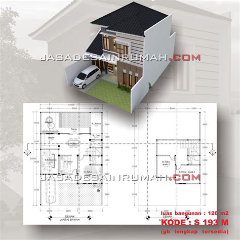 Rumah 2 Lantai Lebar 10 Meter Simple Minimalis 4 Kamar Jasa Desain Rumah