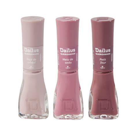 Kit 3 Esmaltes Dailus Tons Claros NUDE Queridinhos Shopee Brasil