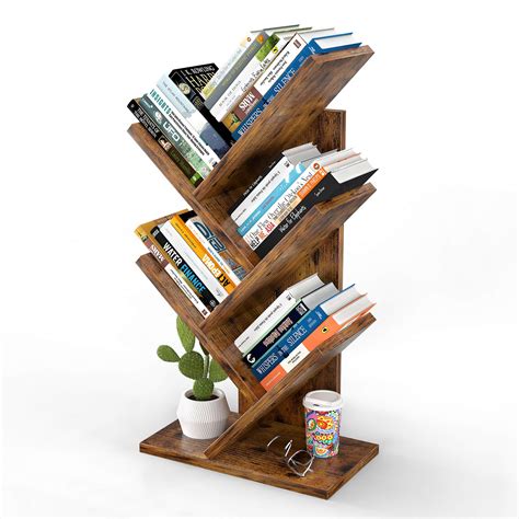 Buy Karcog Tree Bookshelf 4 Tier Small Book Shelf Organizer Floor