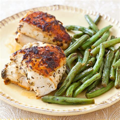 Herb Roasted Chicken With Dijon Green Beans Cooks Country