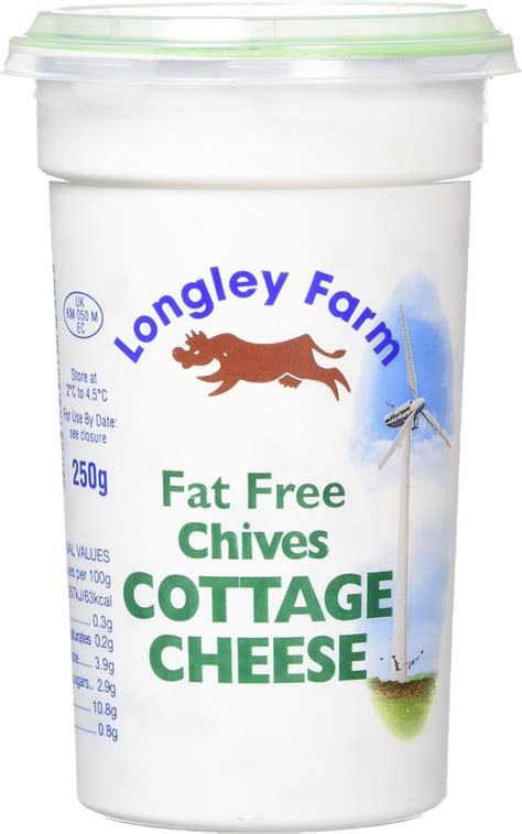 Longley Farm Fat Free Cottage Cheese With Chives 250 G Uk