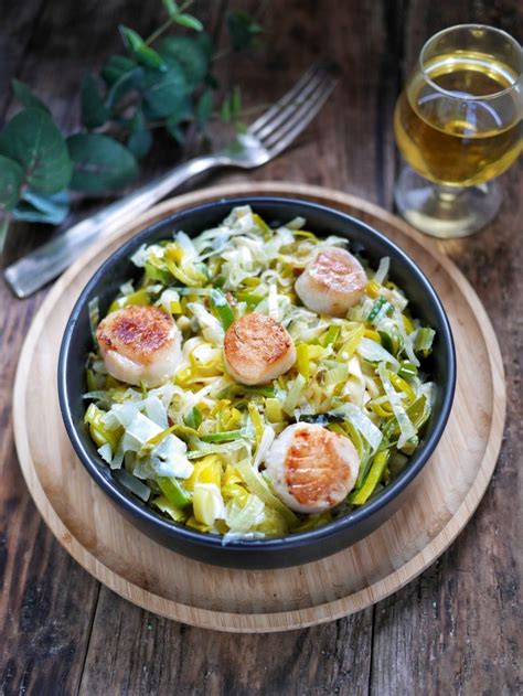 Coquilles Saint jacques aux poireaux