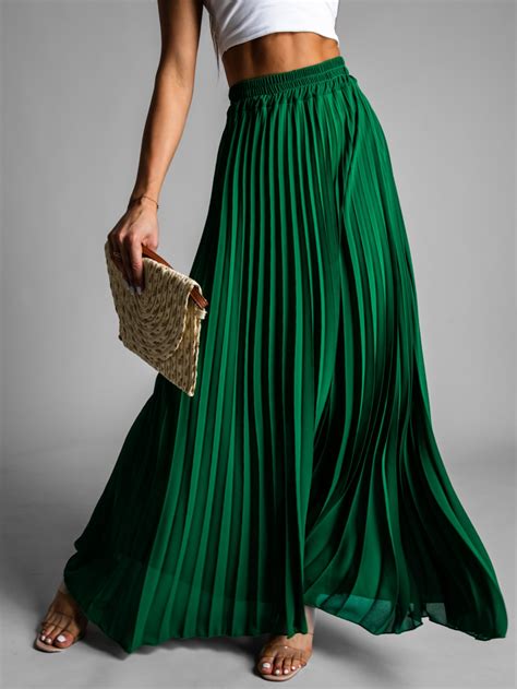 Zelená Dlouhá Plisovaná Sukně Spruce Erika Fashion