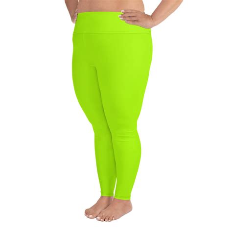 neon green women s leggings plus size leggings yoga pants made in usa eu us size 2xl 6xl