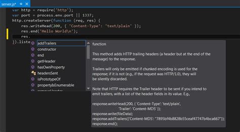 Nodejs Development In Visual Studio Coding Defined