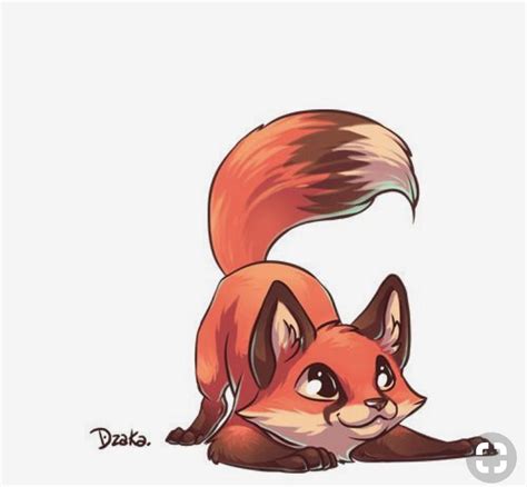 Cute Fox Drawing Finally Color The Young Fox To Make It Look Cute