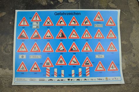 1970s Danger Road Signs Autobahn Germany Original Vintage Etsy Ireland