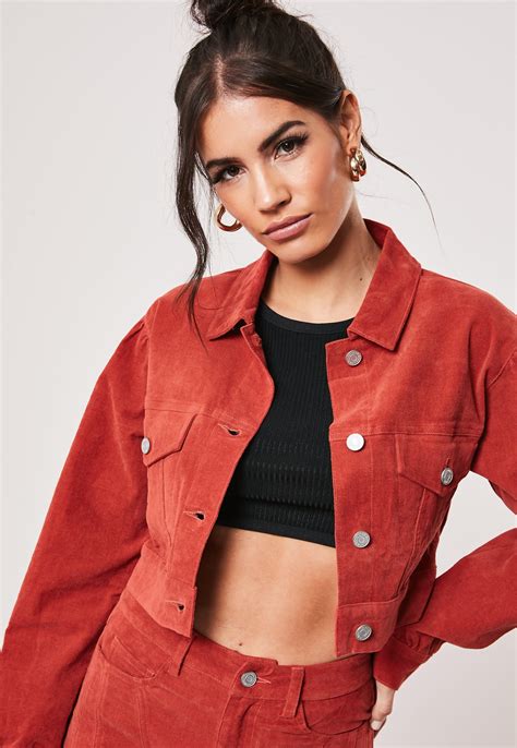Missguided Cotton Petite Orange Co Ord Cropped Jacket Lyst