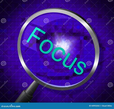 Magnifier Focused Glass Concept With Red Blurry Focus Sign 3d
