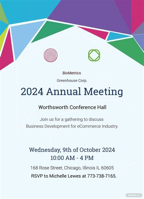 Annual General Meeting Invitation Template In Pages Illustrator Word