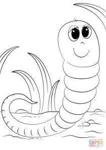 Cute Cartoon Worm Coloring Page Free Printable Coloring Pages